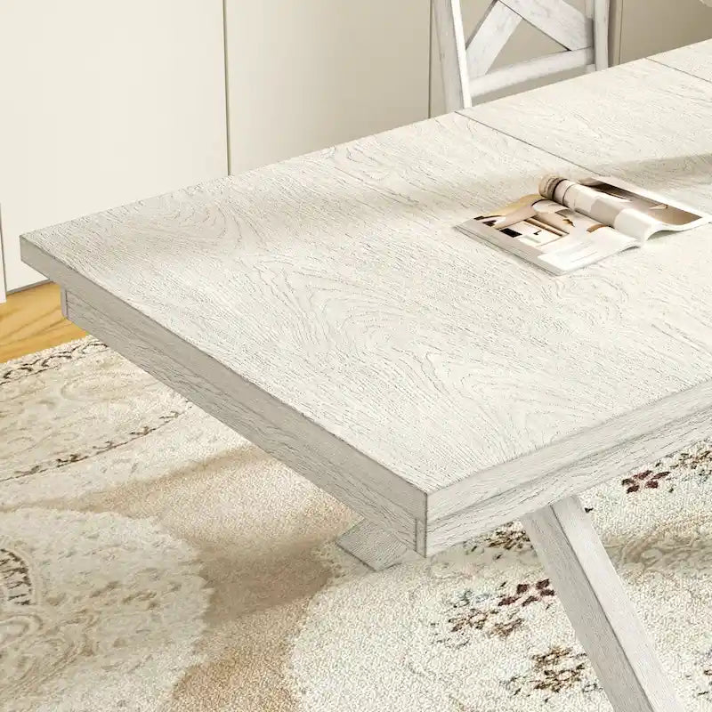 Table à manger extensible rectangulaire en bois massif