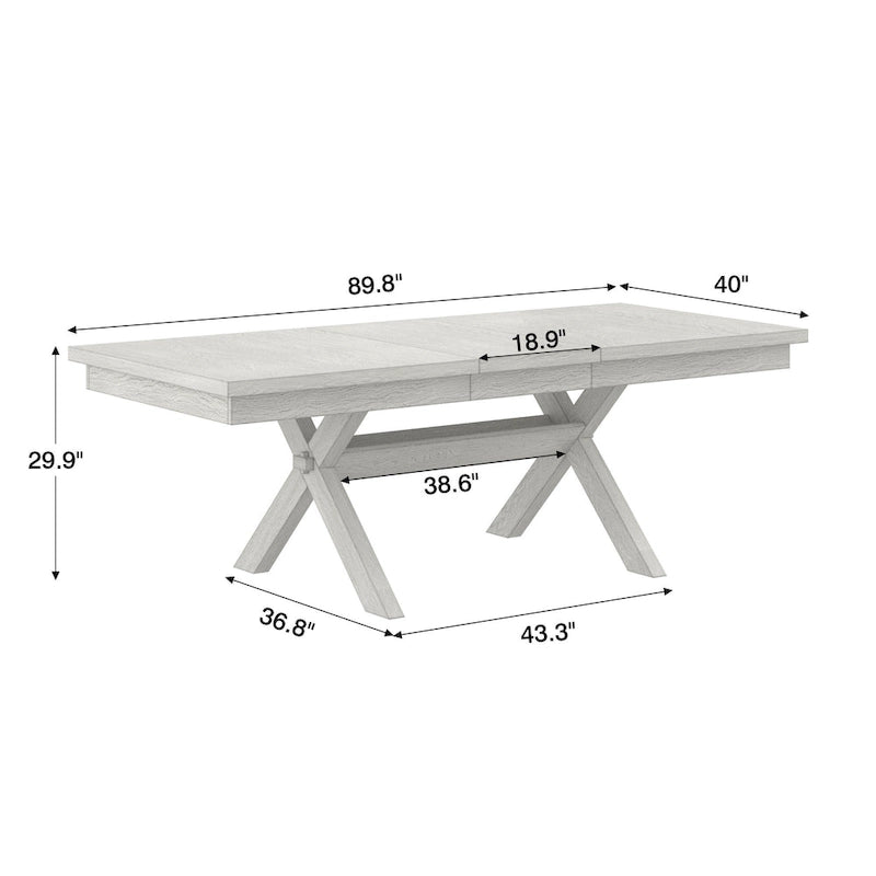Table à manger extensible rectangulaire en bois massif