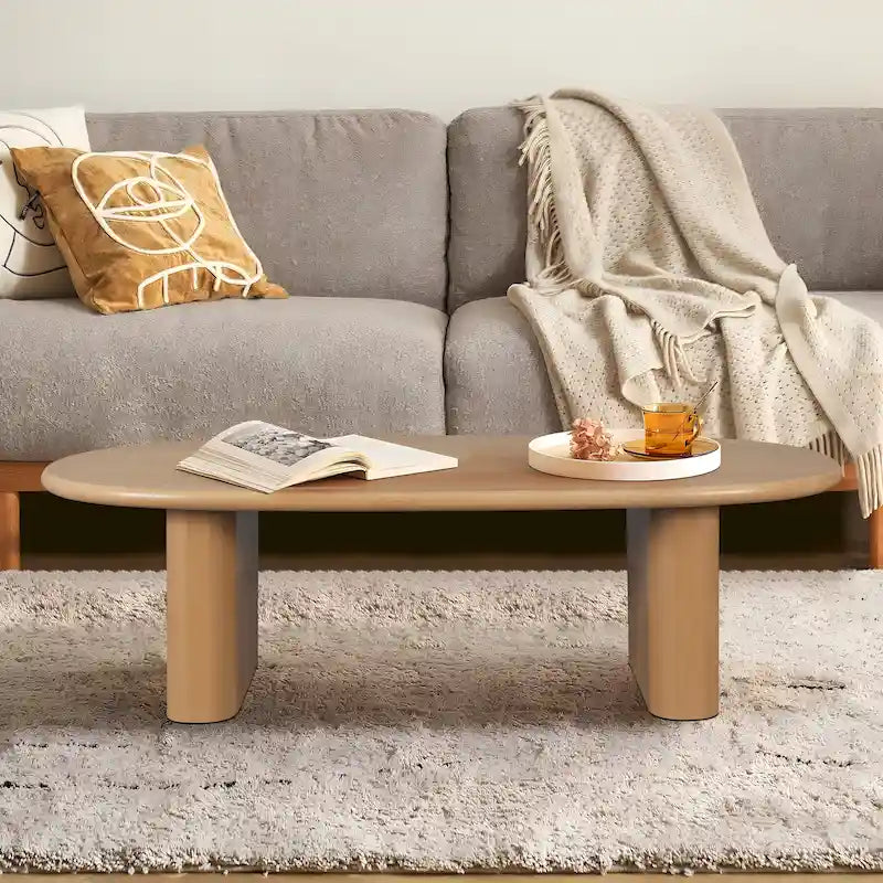 Table basse ovale de style moderne