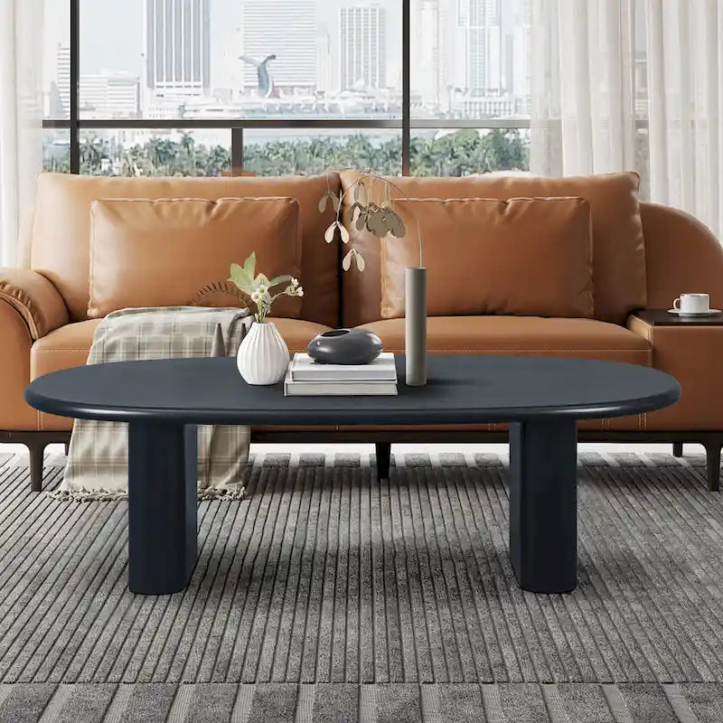 Table basse ovale de style moderne