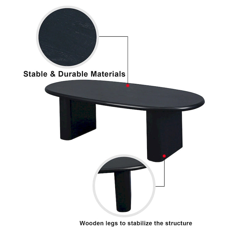 Table basse ovale de style moderne