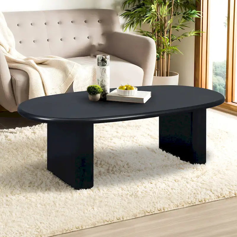 Table basse ovale de style moderne