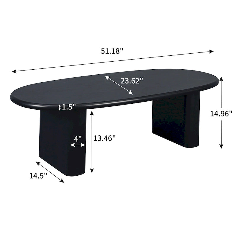 Table basse ovale de style moderne