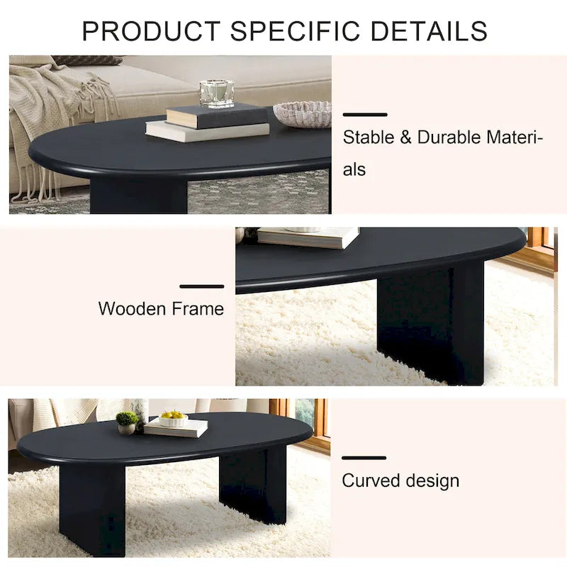 Table basse ovale de style moderne