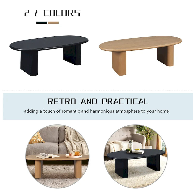 Table basse ovale de style moderne