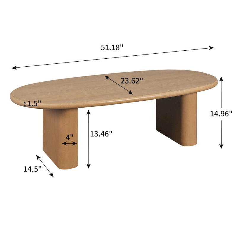 Table basse ovale de style moderne