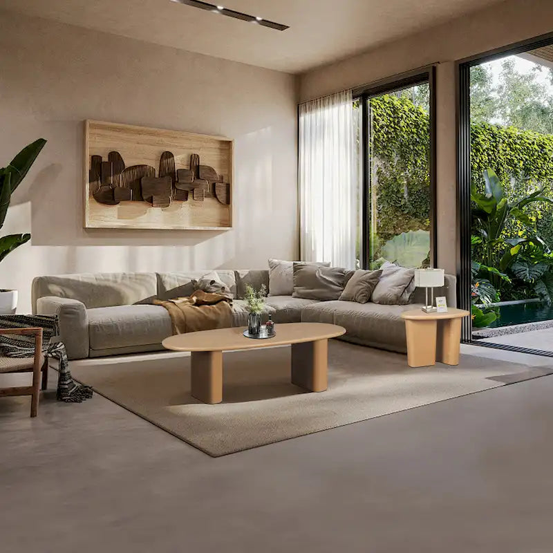 Table basse ovale de style moderne