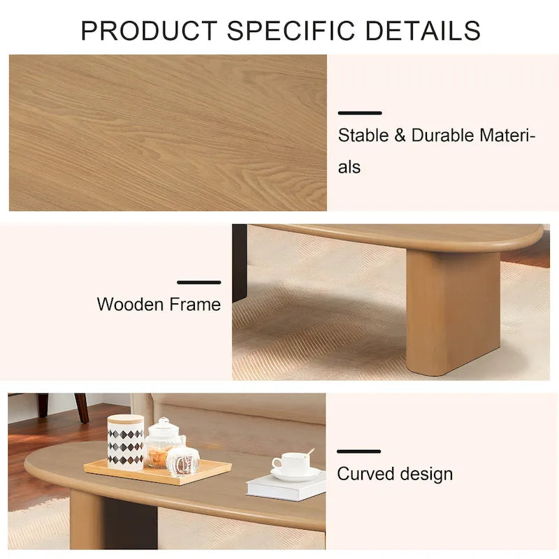 Table basse ovale de style moderne