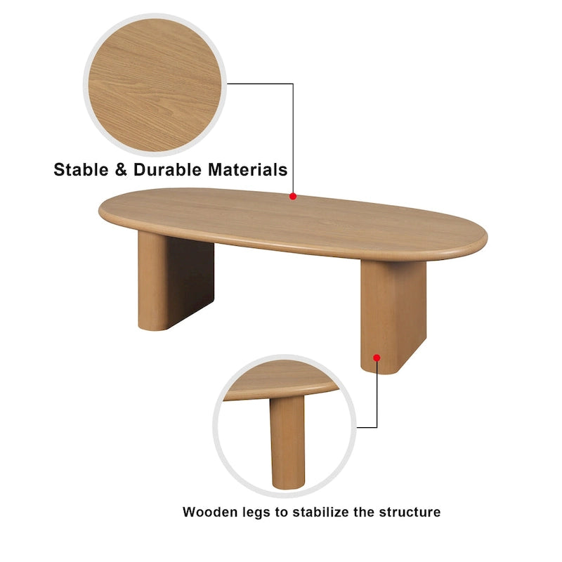 Table basse ovale de style moderne