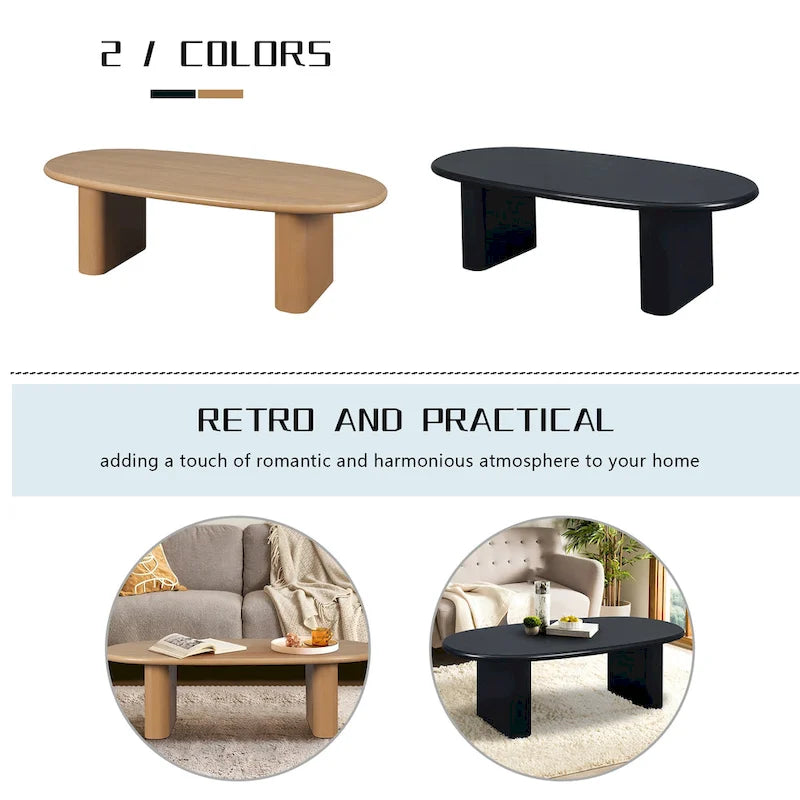 Table basse ovale de style moderne