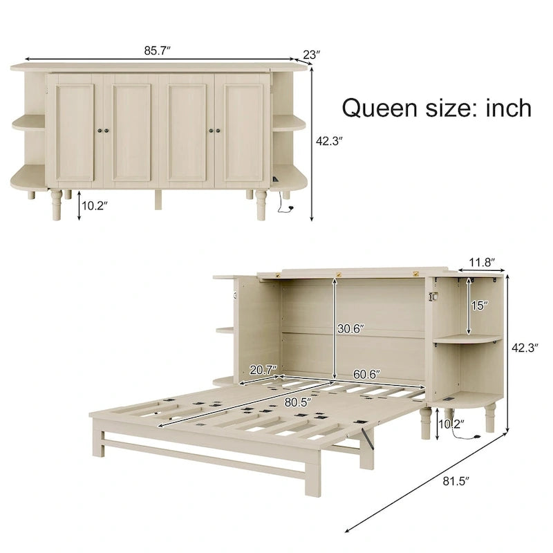 Lit escamotable rustique