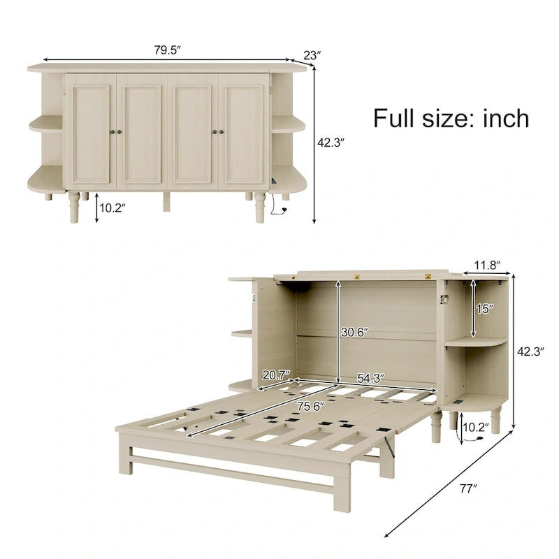 Lit escamotable rustique