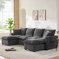 Canapé d'angle profond 6 places en chenille