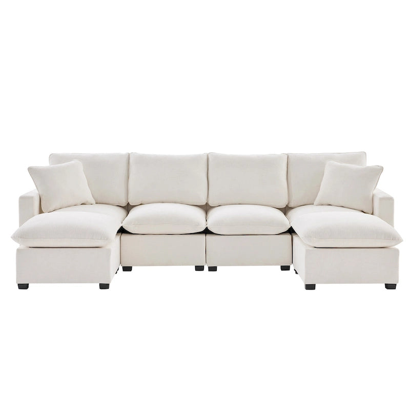 Canapé d'angle profond 6 places en chenille
