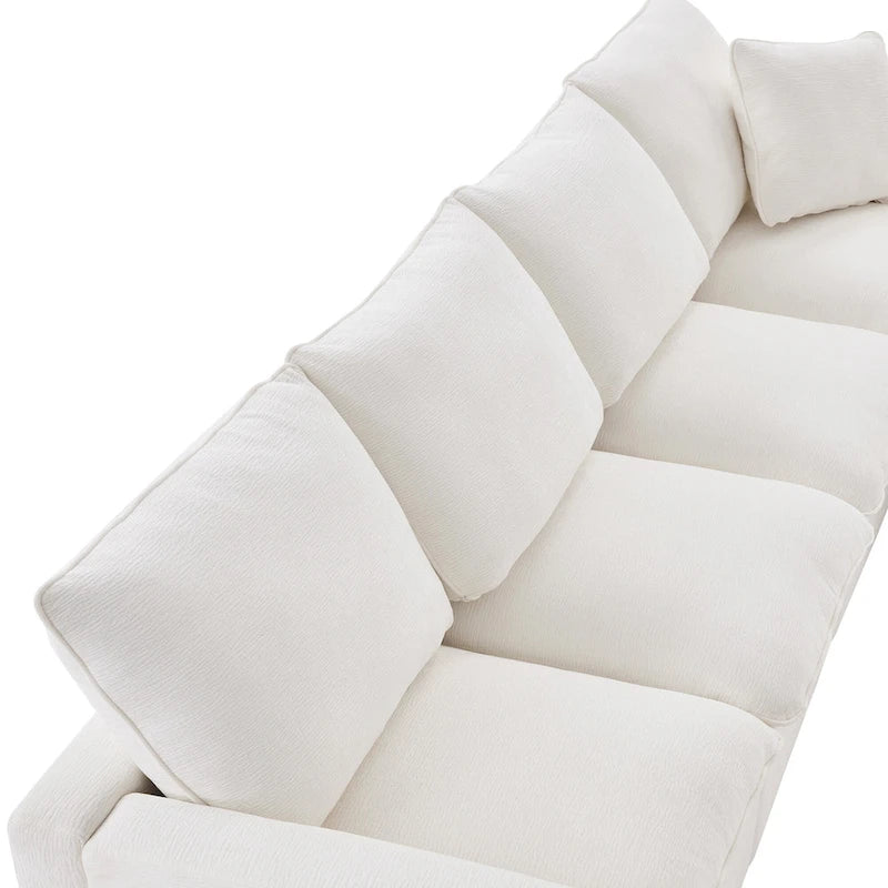 Canapé d'angle profond 6 places en chenille