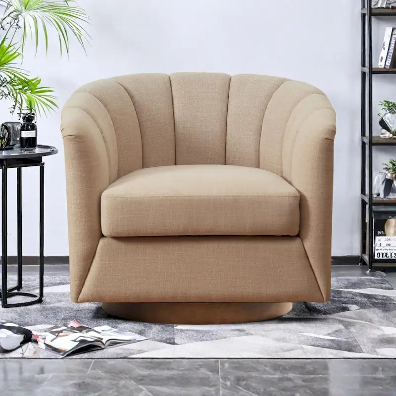 Fauteuil pivotant en tissu avec rotation à 360°