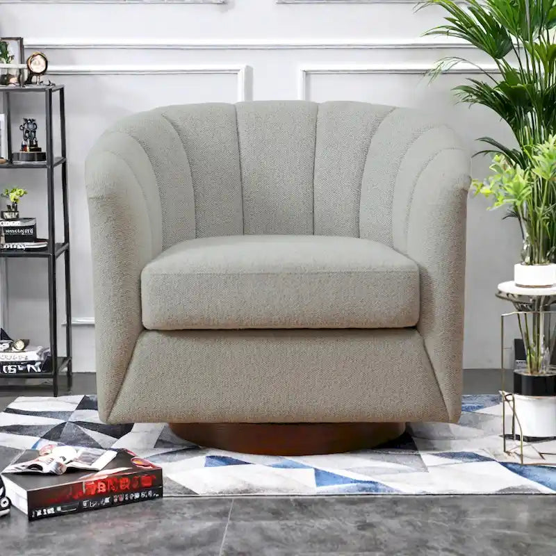 Fauteuil pivotant en tissu avec rotation à 360°
