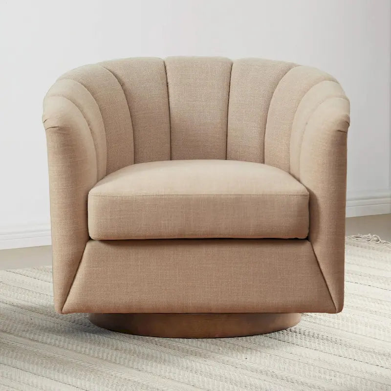 Fauteuil pivotant en tissu avec rotation à 360°