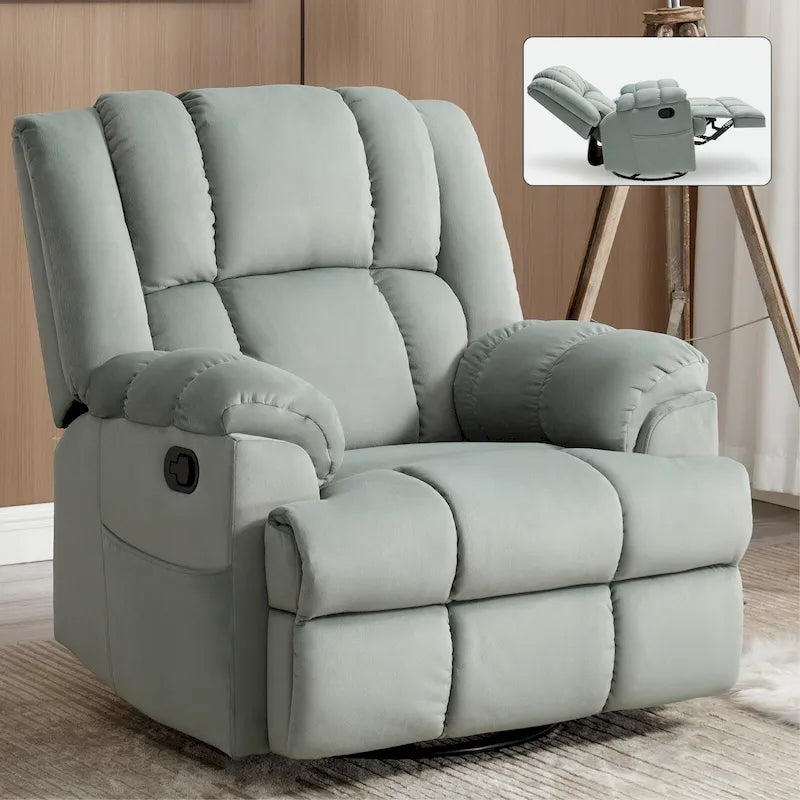 Fauteuil inclinable en tissu vert extra large