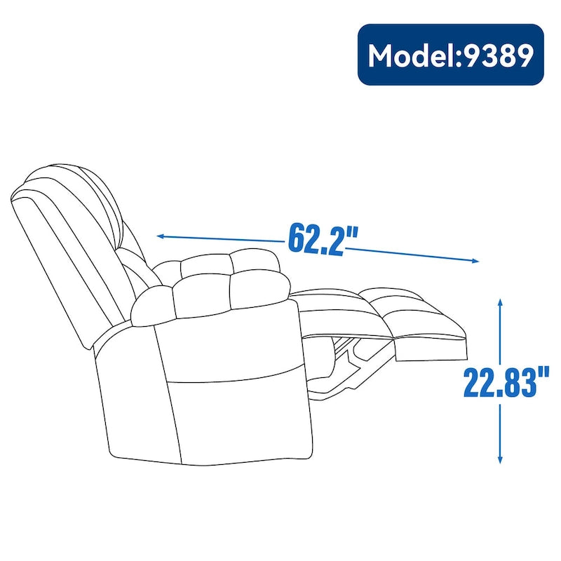 Fauteuil inclinable en tissu vert extra large