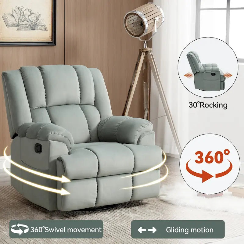 Fauteuil inclinable en tissu vert extra large