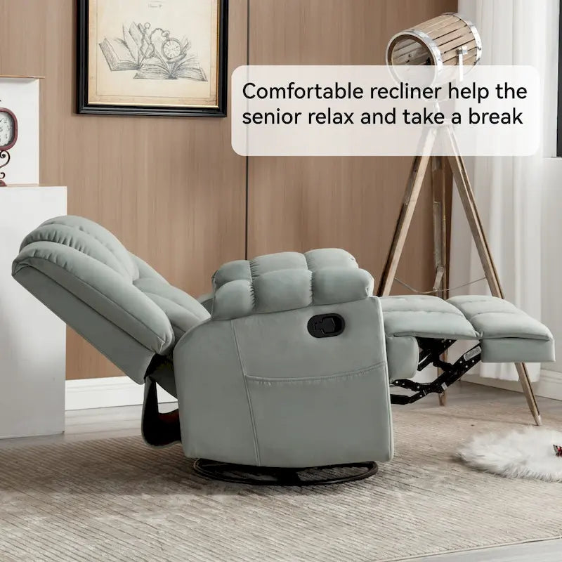 Fauteuil inclinable en tissu vert extra large