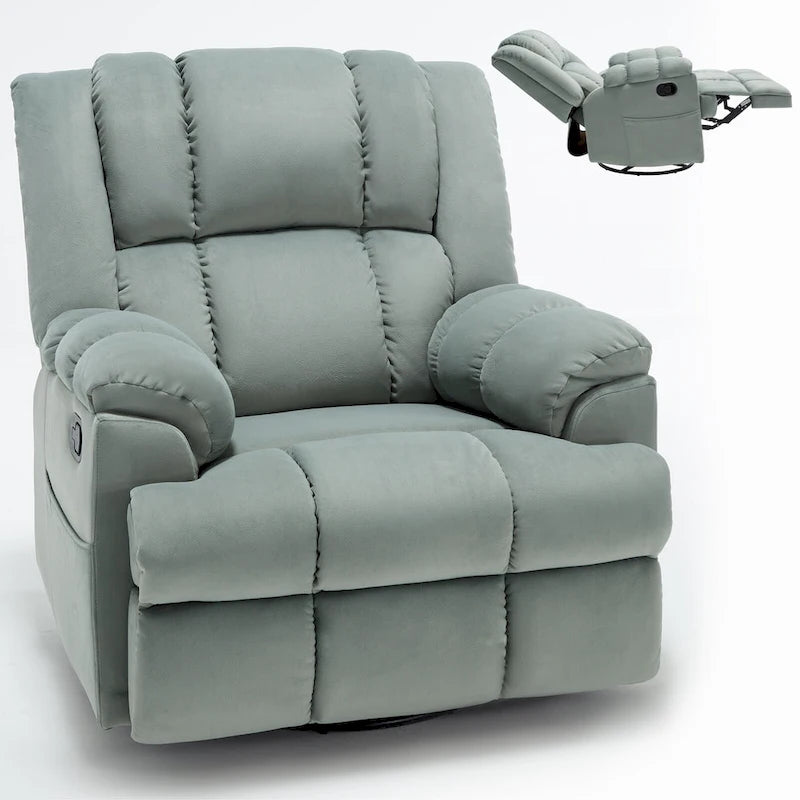 Fauteuil inclinable en tissu vert extra large