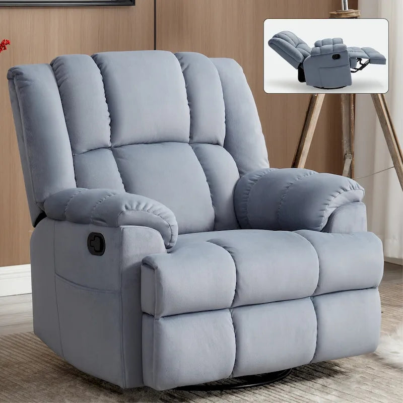 Fauteuil inclinable en tissu vert extra large