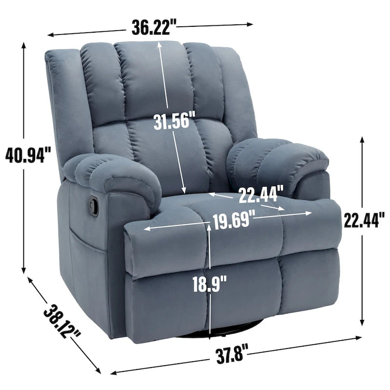 Fauteuil inclinable en tissu vert extra large