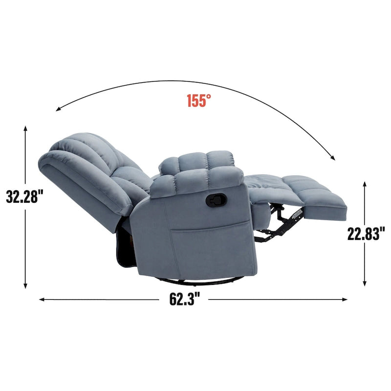 Fauteuil inclinable en tissu vert extra large