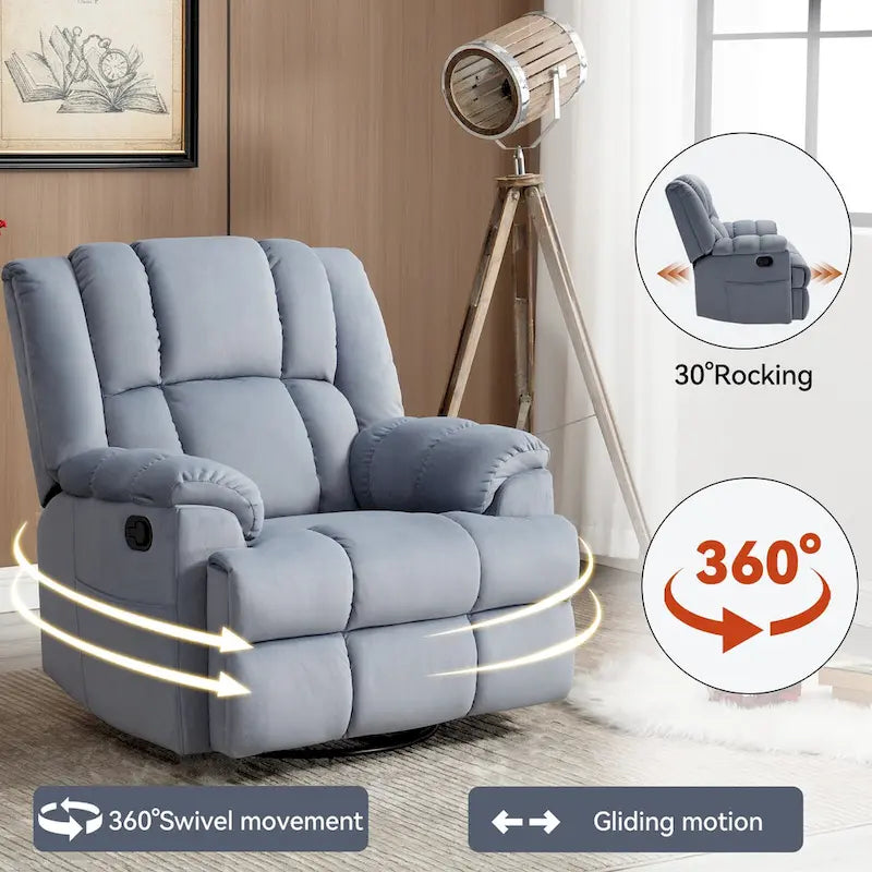 Fauteuil inclinable en tissu vert extra large