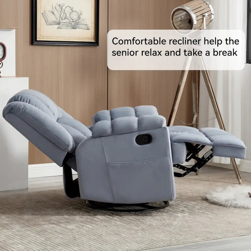 Fauteuil inclinable en tissu vert extra large