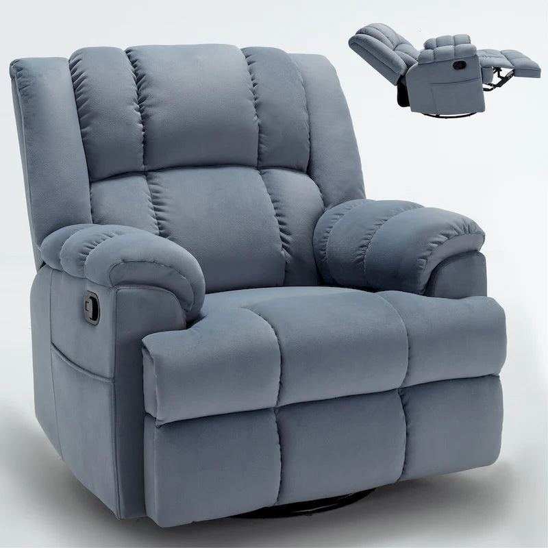 Fauteuil inclinable en tissu vert extra large