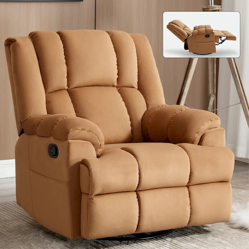 Fauteuil inclinable en tissu vert extra large