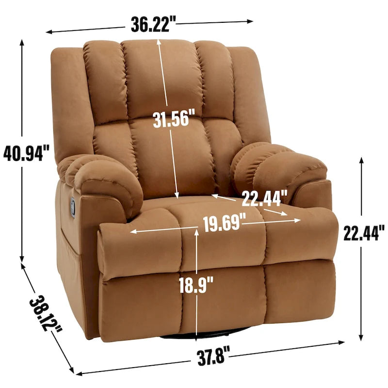 Fauteuil inclinable en tissu vert extra large
