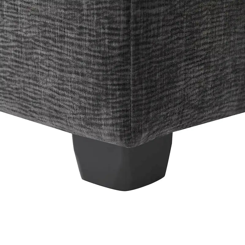 Canapé d'angle en chenille noire