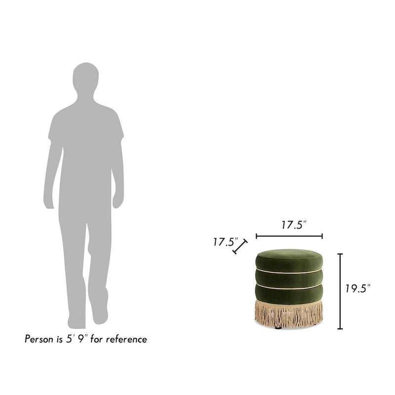 Repose-pieds rond capitonné