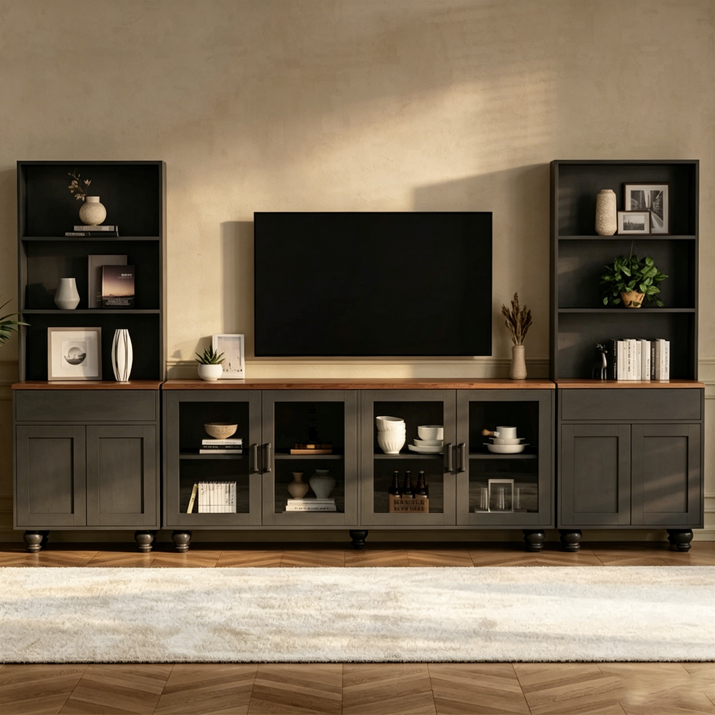 Meuble TV Couleur Noyer Noir