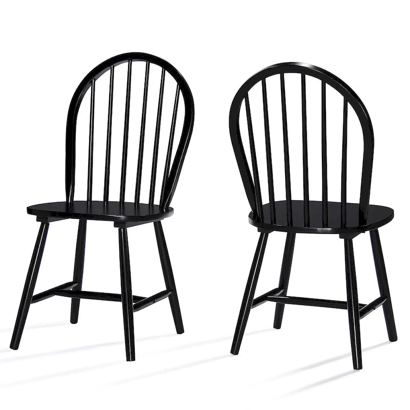 Chaise de salle à manger à dossier haut à barreaux style fermette