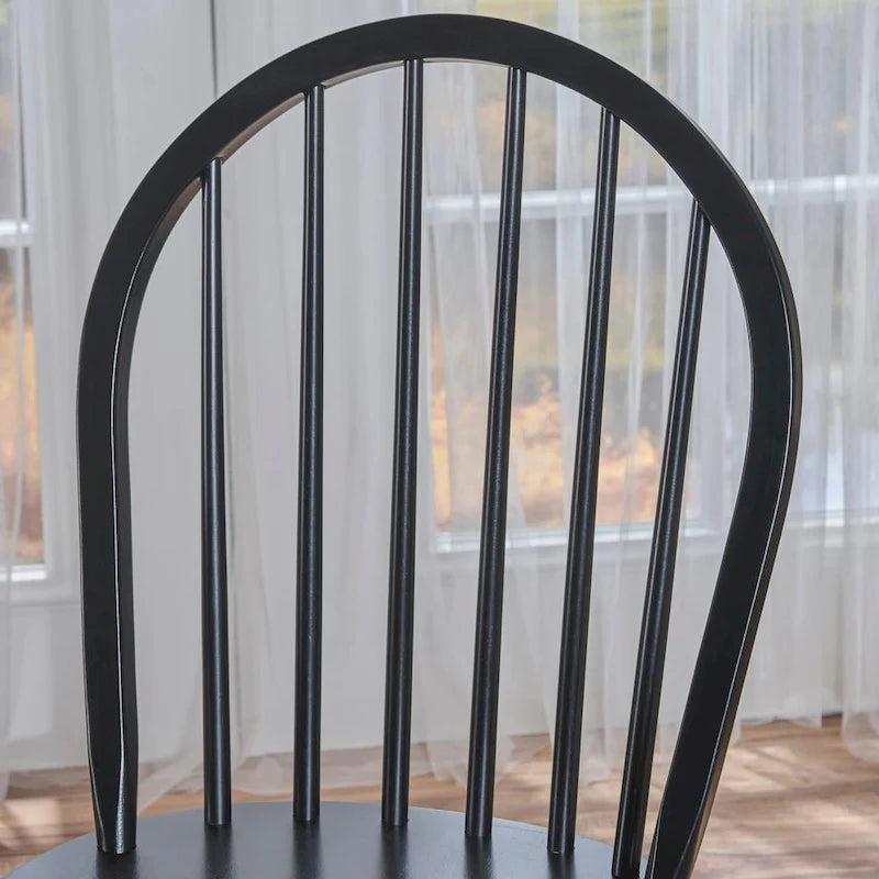 Chaise de salle à manger à dossier haut à barreaux style fermette