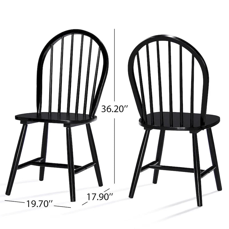 Chaise de salle à manger à dossier haut à barreaux style fermette
