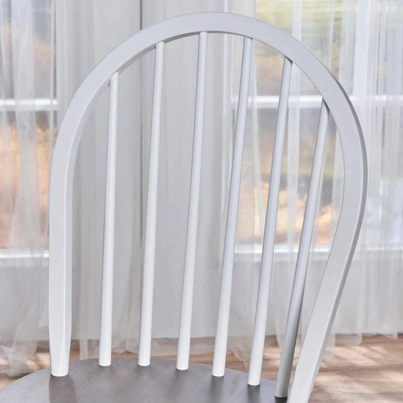 Chaise de salle à manger à dossier haut à barreaux style fermette