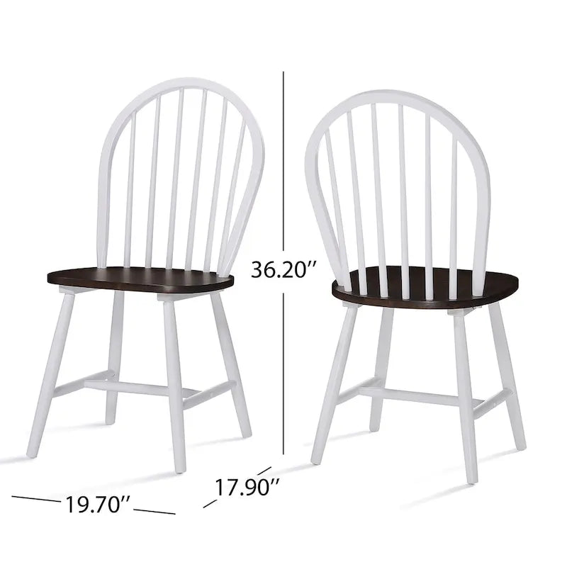 Chaise de salle à manger à dossier haut à barreaux style fermette