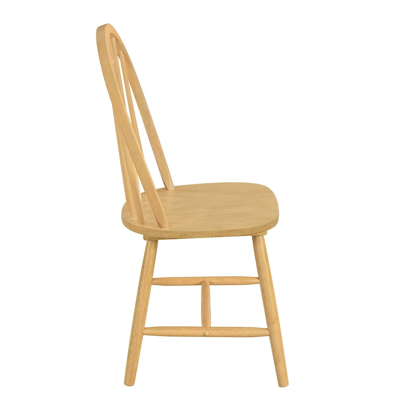 Chaise de salle à manger à dossier haut à barreaux style fermette