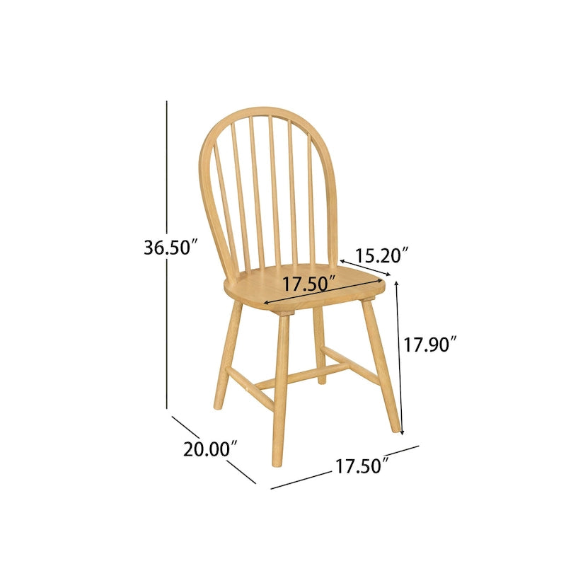 Chaise de salle à manger à dossier haut à barreaux style fermette