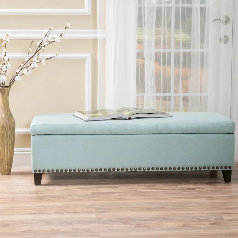 Banc de rangement en tissu