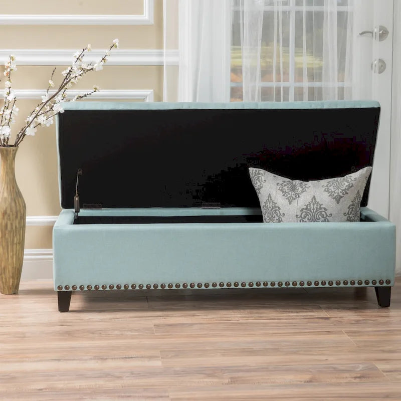 Banc de rangement en tissu