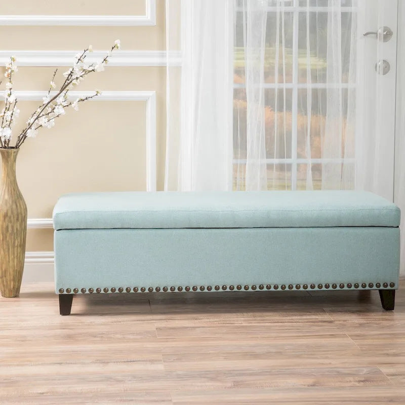 Banc de rangement en tissu