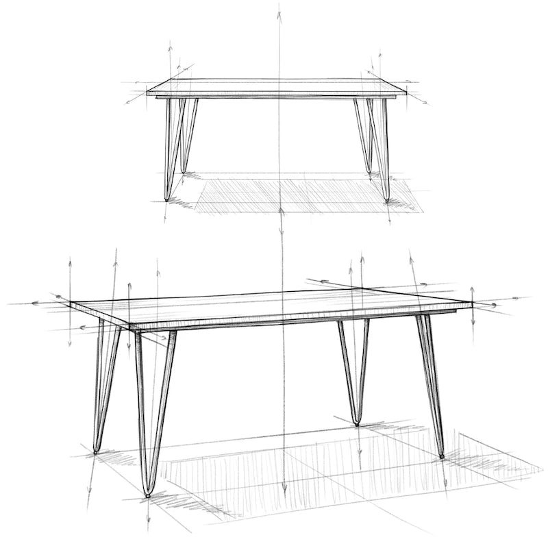 Table à manger en bois de style industriel