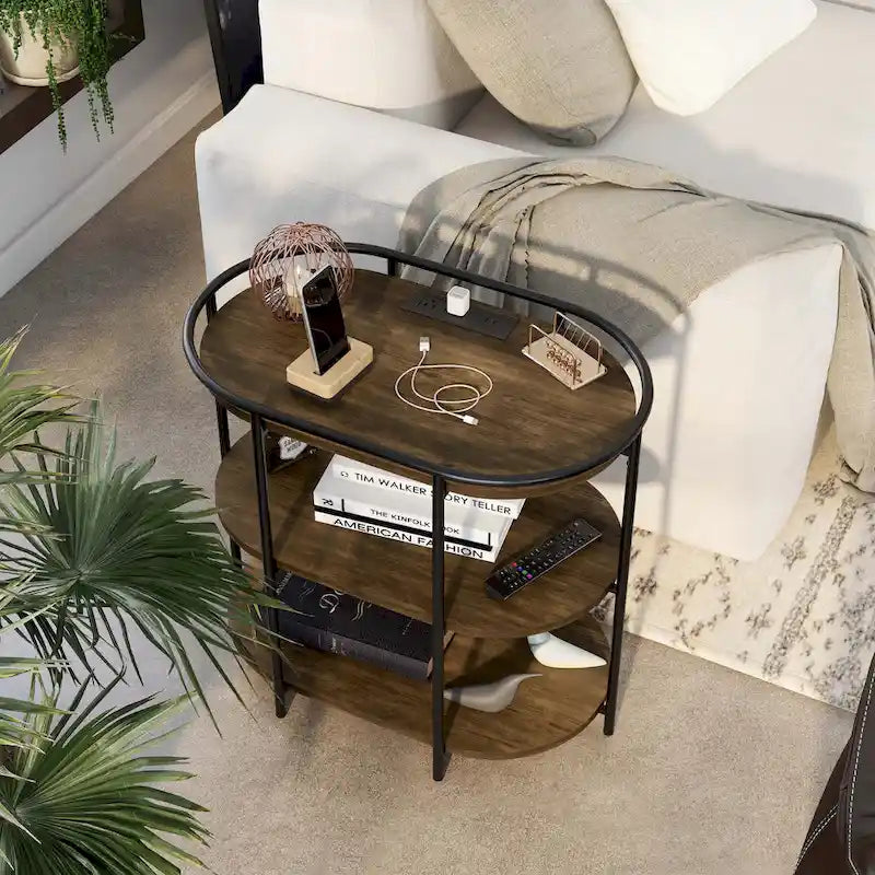 Table d'appoint à trois niveaux en acier